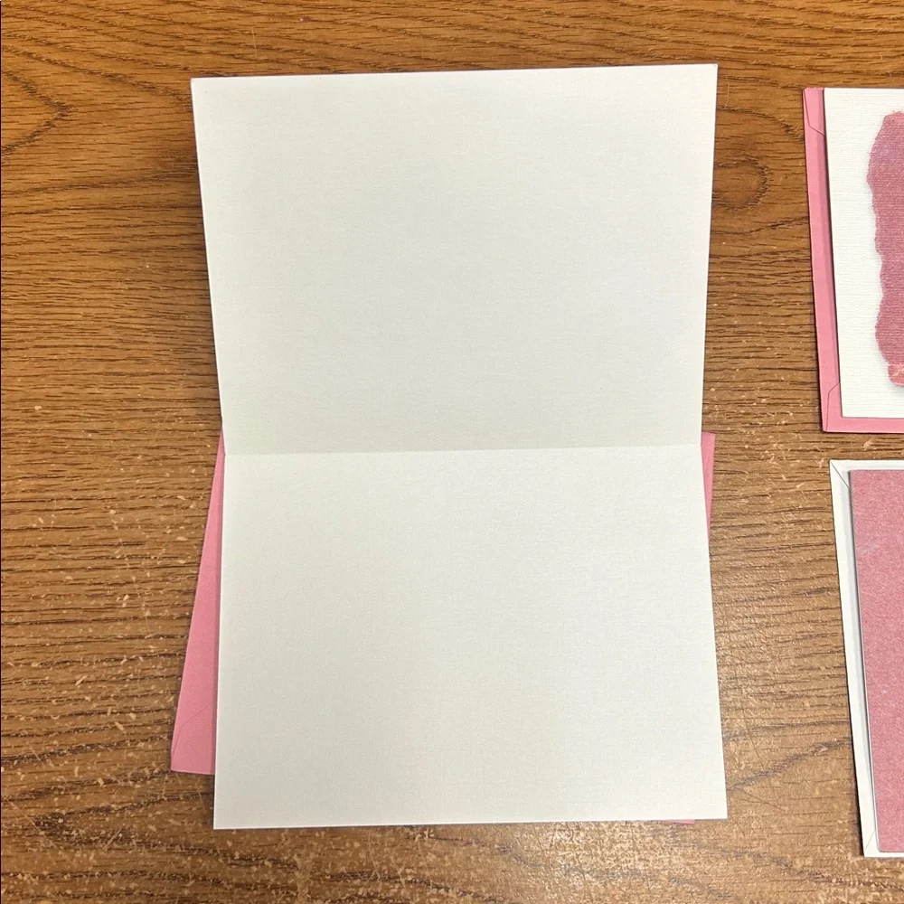 Set of 4 Valentines Day Cards with Pink and Red Accents